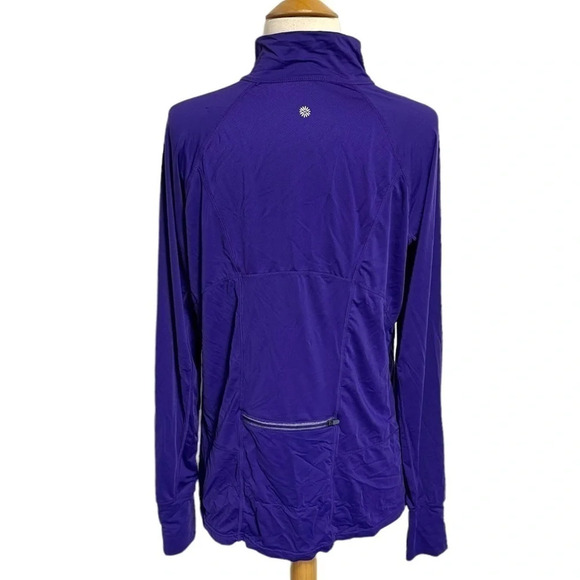 Tangerine‎ XL purple 1/4 zip performance pull over athletic top with thumb holes - Picture 5 of 8